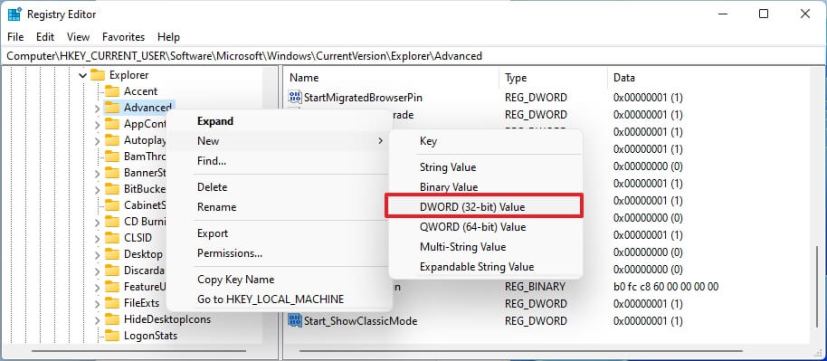 Registry Advanced key