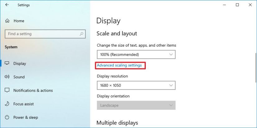 Advanced scale settings