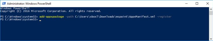 PowerShell command to install unsigned appx package on Windows 10