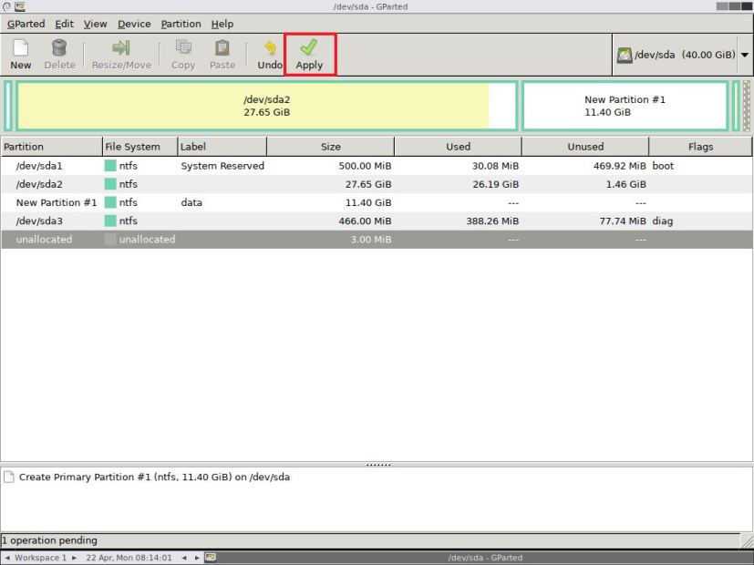 Apply partition creation changes