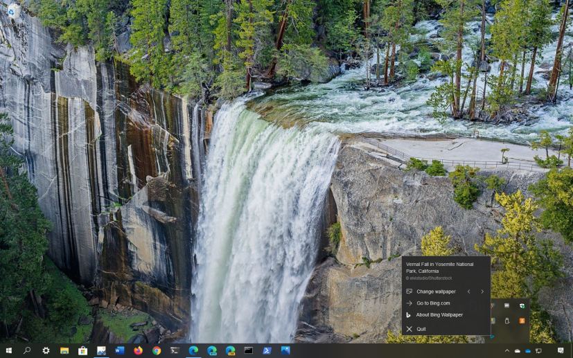 Bing wallpaper app on Windows 10
