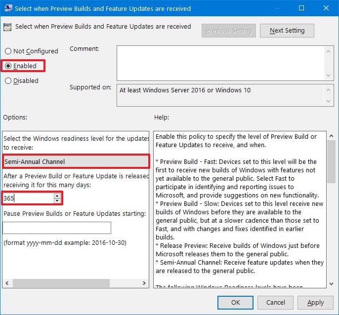 Block Windows 10 version 2004 using Group Policy