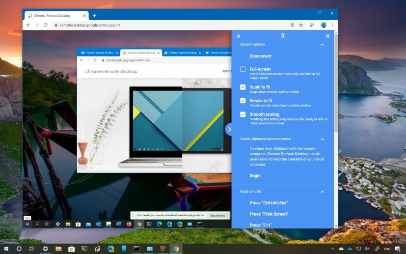 Chrome Remote Desktop on Windows 10