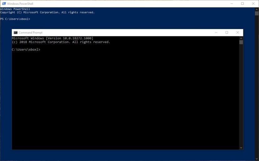Command Prompt and PowerShell with dark scrollbar