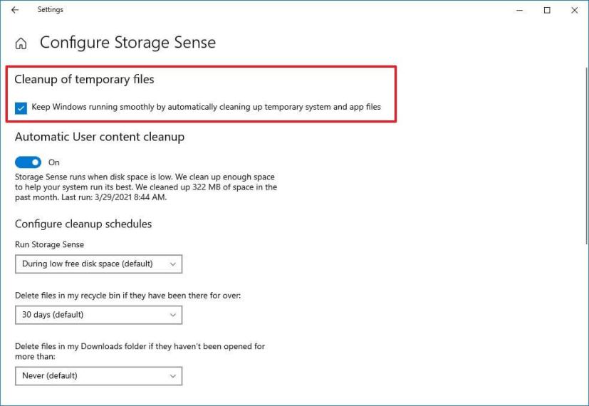 Configure Storage Sense