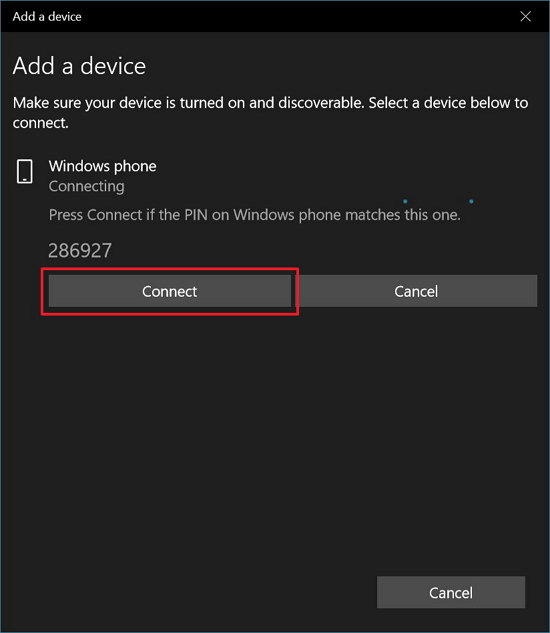 Connect Bluetooth device on Windows 10