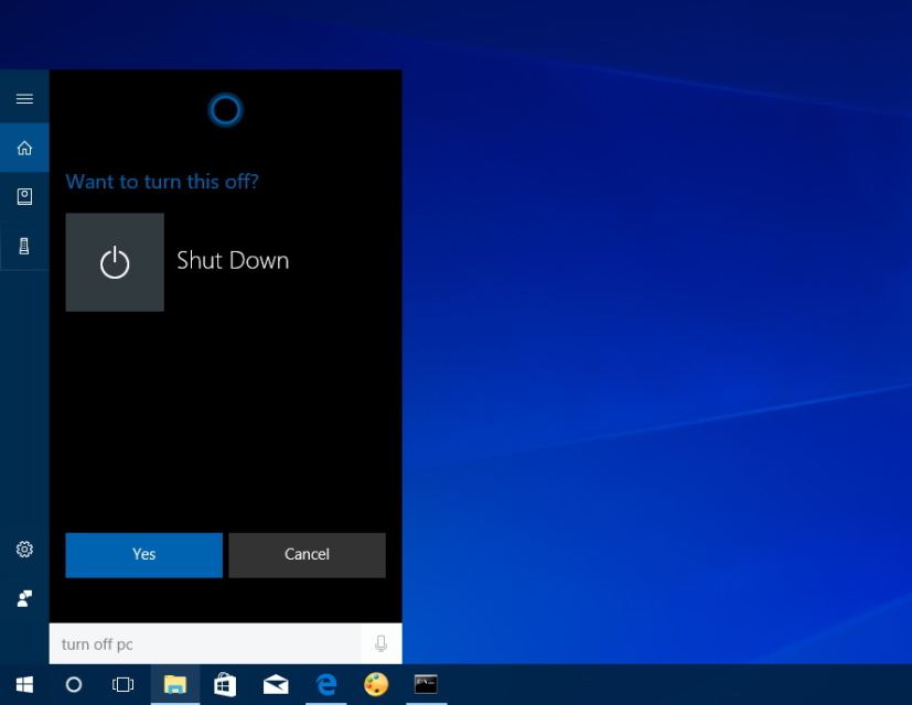 Cortana turn off PC voice command