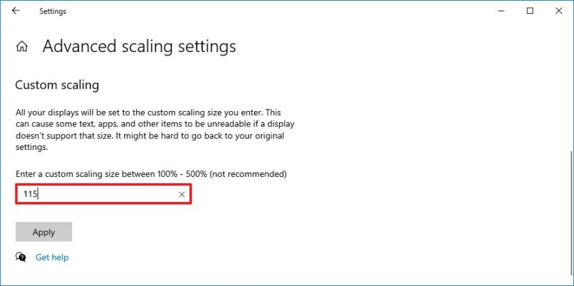 Custom scale option