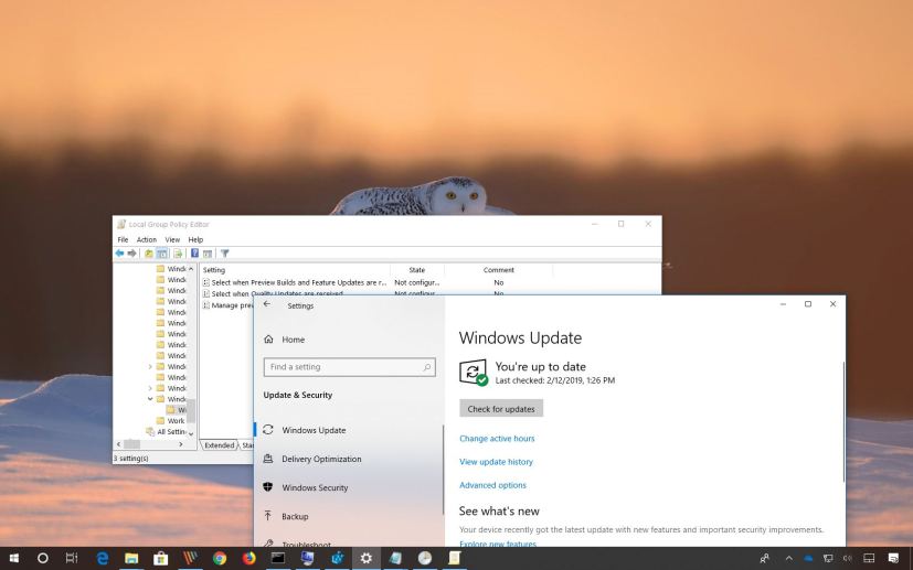 Options to defer Windows 10 version 1903, April 2019 Update