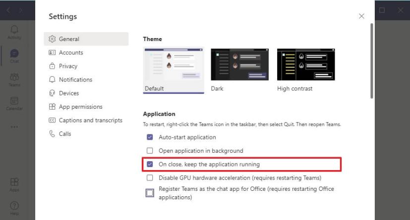 On close, keep the application running option