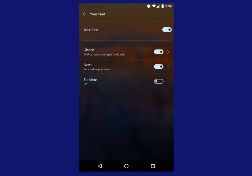 Disable Timeline on Microsoft Launcher