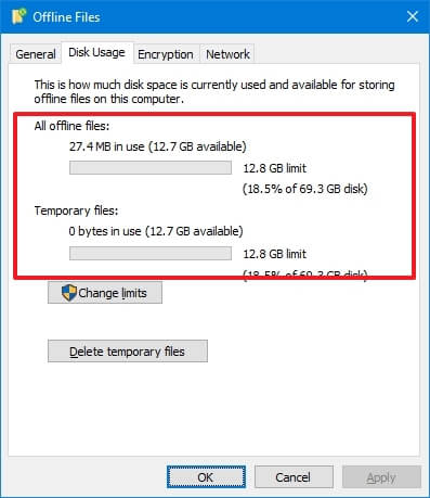 Disk usage stats