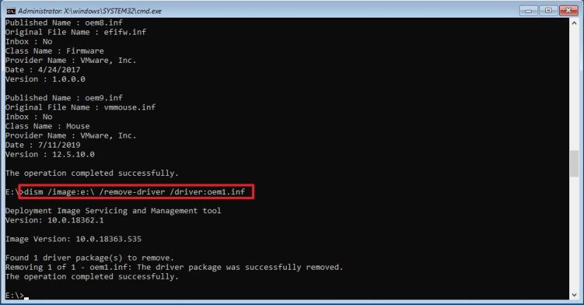 DISM Remove-Driver command