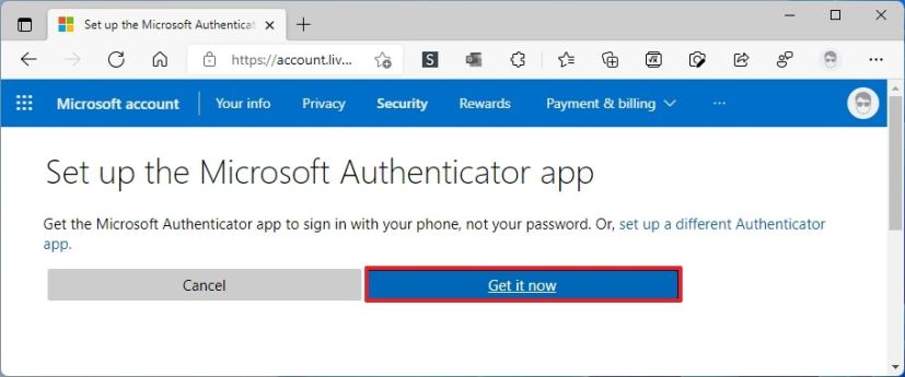 Download Microsoft Authenticator app