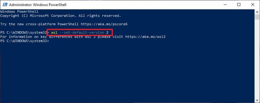 Enable WSL 2 on Windows 10 20H1