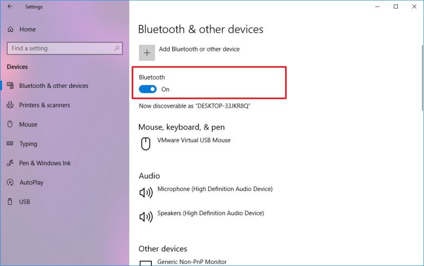 Enable Bluetooth on Windows 10