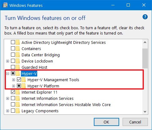 Enable Microsoft Hyper-V on Windows 10