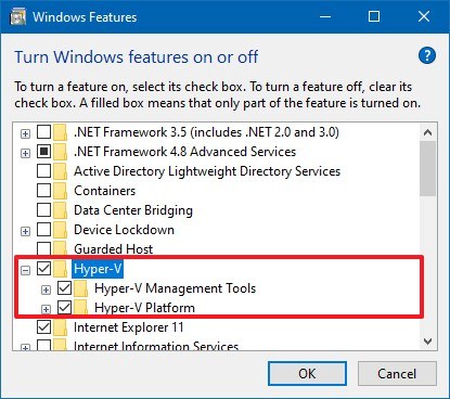 Enable Hyper-V on Windows 10