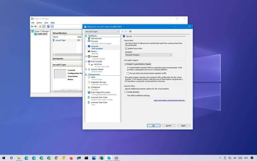 Enable TPM on Hyper-V for Windows 11