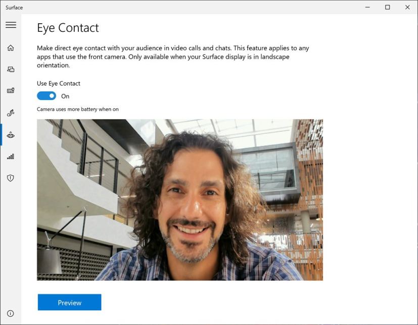 Eye Contact Surface feature (source: Microsoft)