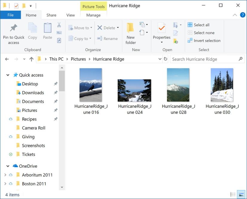File Explorer with OneDrive status icon on folders