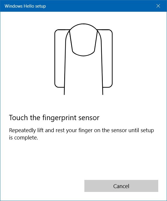 Fingerprint setup on Windows 10