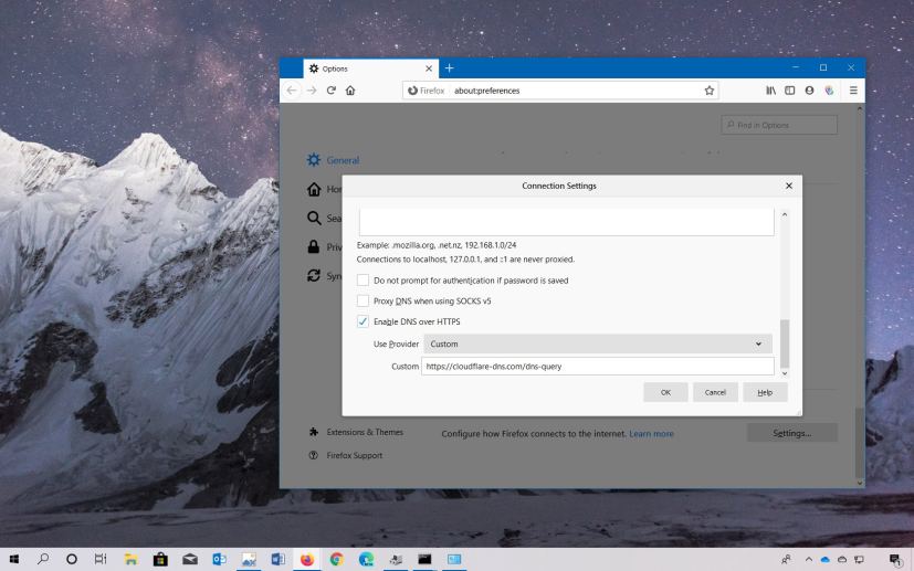 Firefox DNS over HTTPS configuration