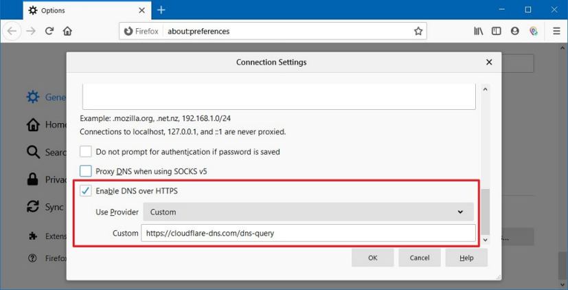 Enable DNS over HTTPS on Firefox