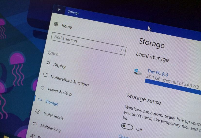 Free up storage space to fix error 0x80070070 on Windows 10
