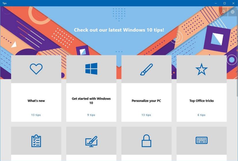 Windows 10 Tips app