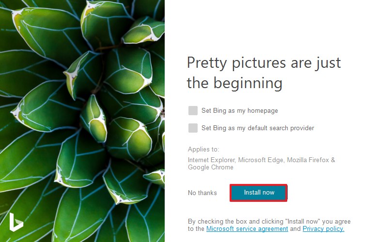 Install Bing Wallpaper app on Windows 10