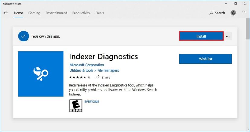 Indexer Diagnostics app install