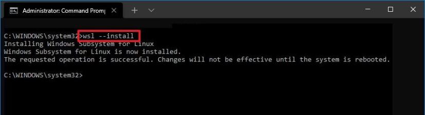 WSL 2 and Ubuntu install command