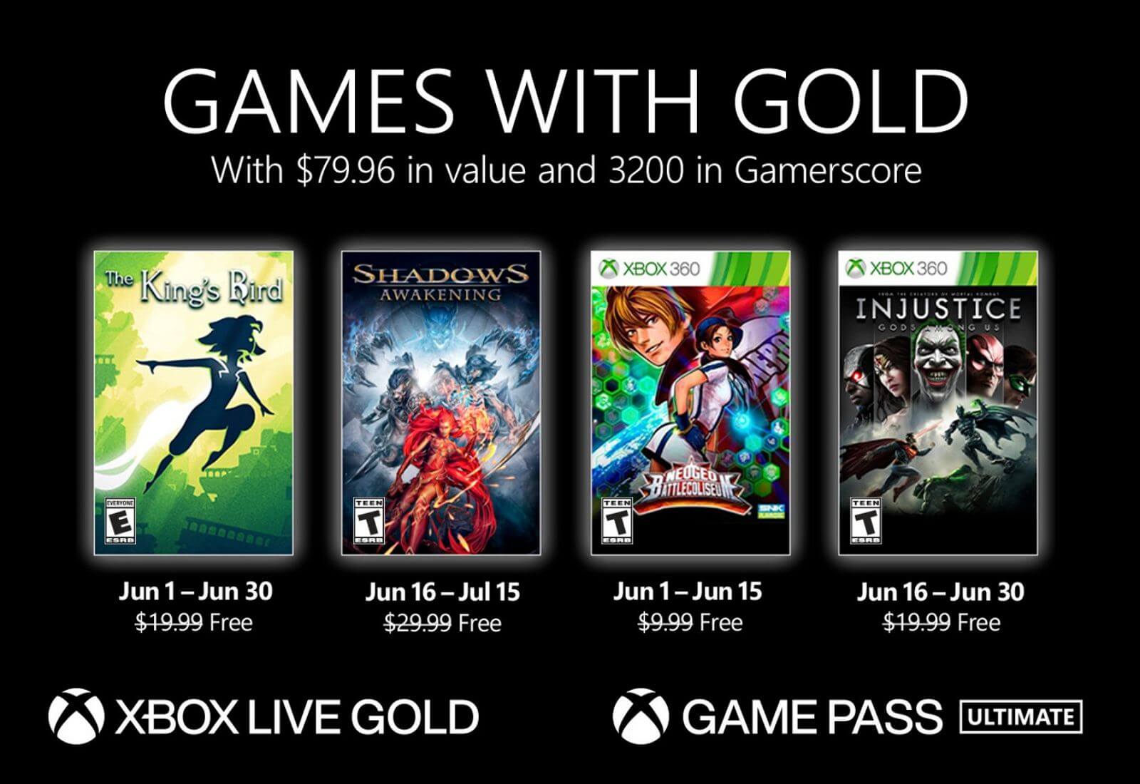 June 2021 Xbox Games with Gold
