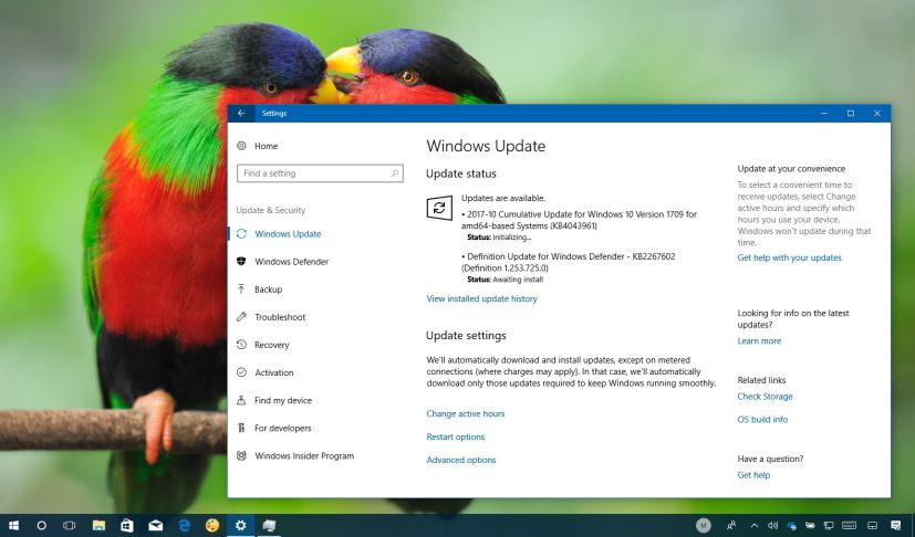 Windows 10 update KB4043961