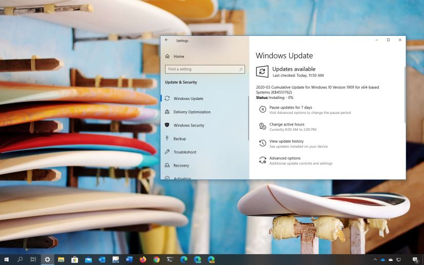 Windows 10 update KB4551762