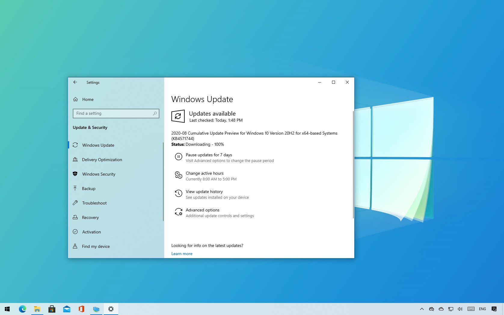 Windows 10 build 19042.487 (KB4571744)