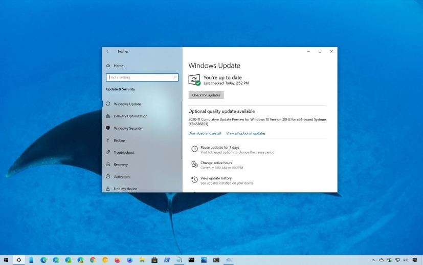 Windows 10 update KB4586853