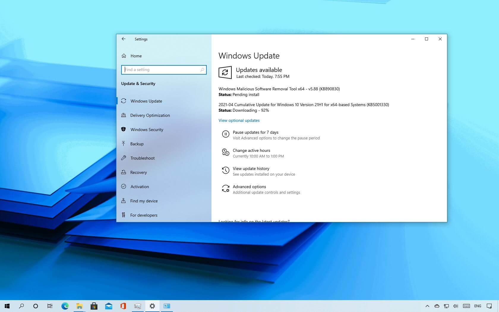 Windows 10 update KB5001330