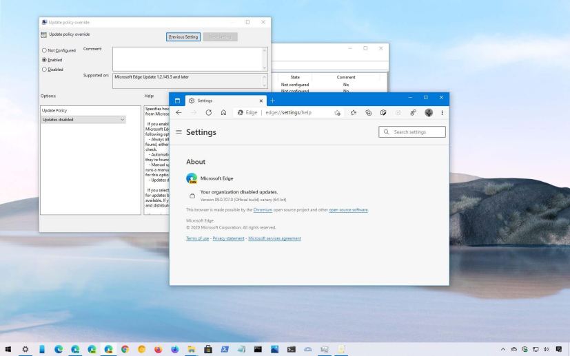 Microsoft Edge rollback previous version