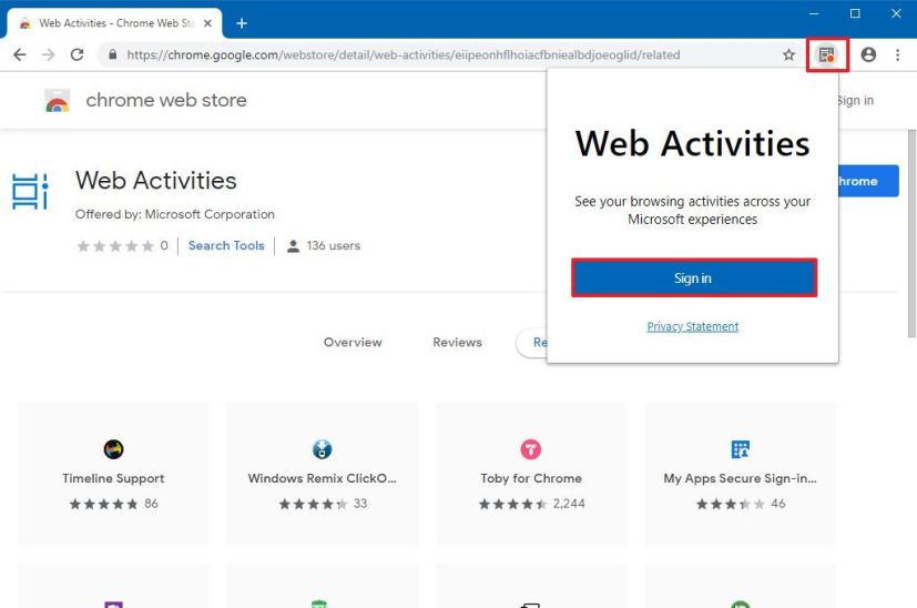 Microsoft Web Activities extension to bring Timeline to Chrome