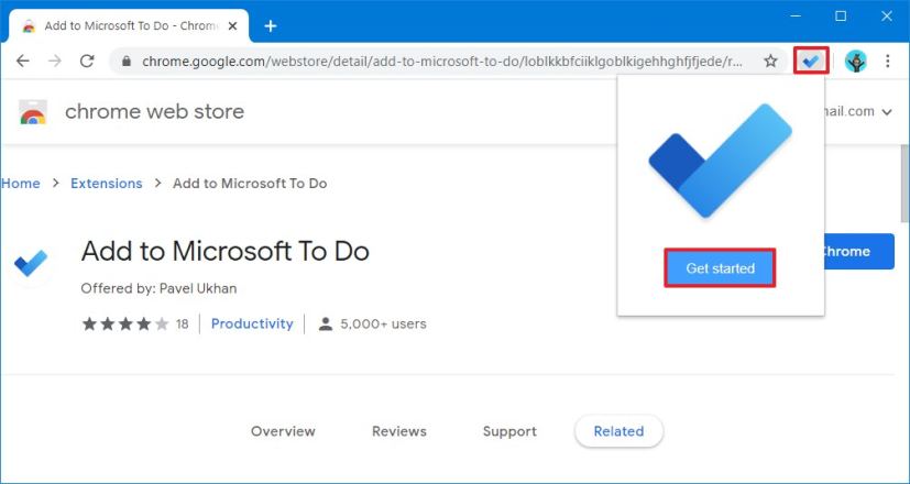 Add to Microsoft To Do get started option