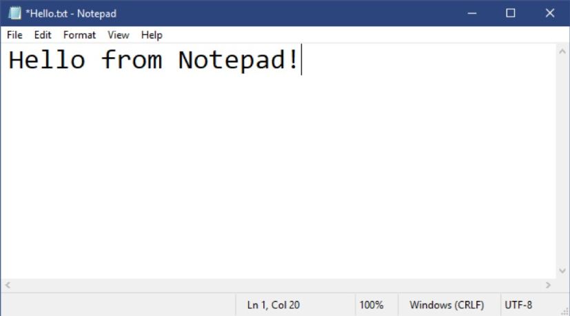 Notepad improvements for Windows 10 19h1