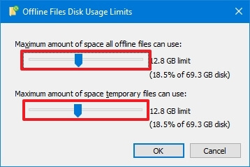 Disk usage limits