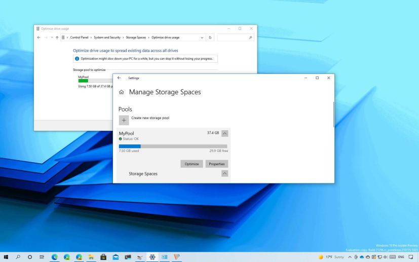 Windows 10 optimize storage pool