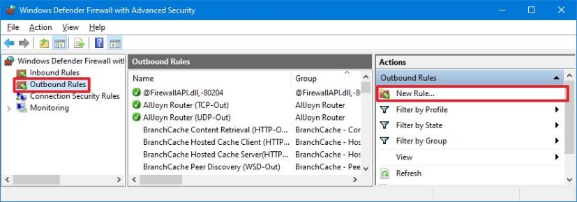 Firewall outbound rules