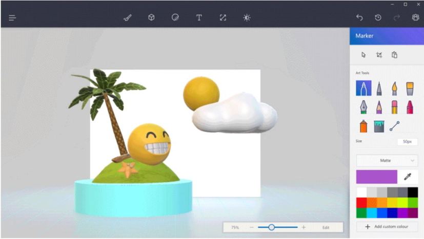 Paint 3D on Windows 10 Creators Update