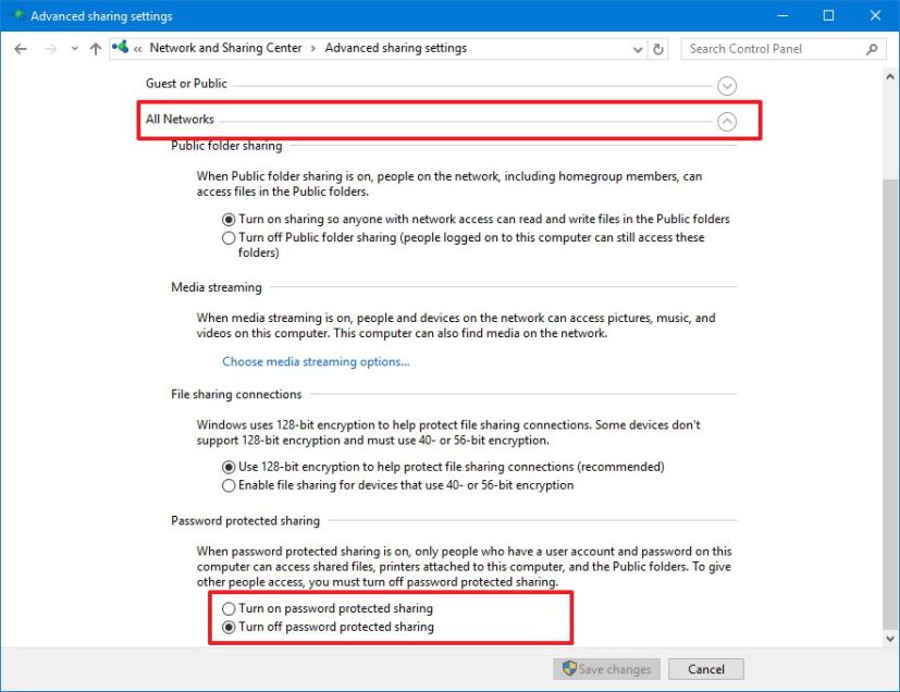 Password protections sharing