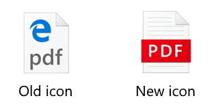 Microsoft Edge new PDF icon