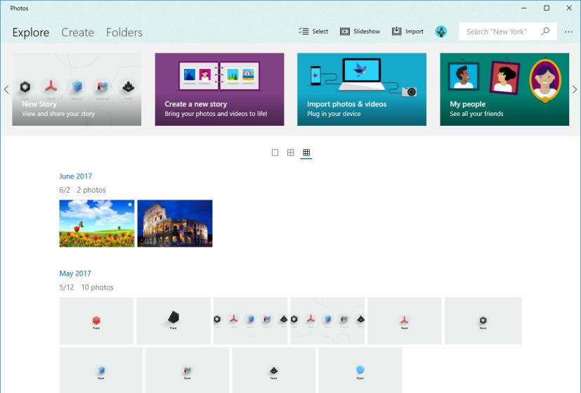 Photos app on the Windows 10 Fall Creators Update